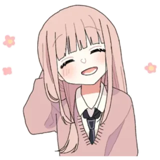 🤔 Anime, Dziewczyna, Szczęśliwy/a, Słodki/a telegram sticker