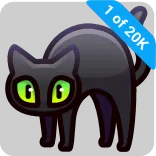 🎁 1 of 20K แมว, แมวดำ, สติกเกอร์, การ์ตูน, สัตว์ telegram sticker