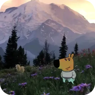 ⛰ natura, pies, góry, kreskówka, na zewnątrz telegram sticker