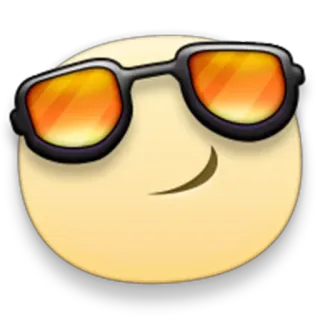 😎 Smiley, Emoji, Zonnebril, Cool, Geel whatsapp sticker