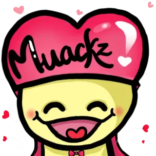 😘 Muackz! น่ารัก, การ์ตูน, ความรัก, หัวใจ, ยิ้ม, มีความสุข telegram sticker
