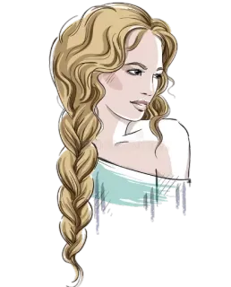 😁 mulher, retrato, cabelo loiro, trança, beleza, feminino whatsapp sticker