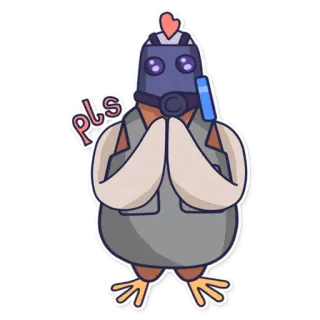 🙏 pls ayam, tolong, imut, binatang, permintaan, memohon telegram sticker