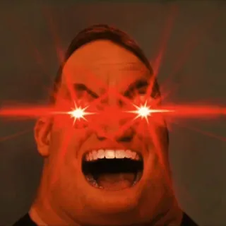 👿 злой, мем, в шоке, красные глаза telegram sticker