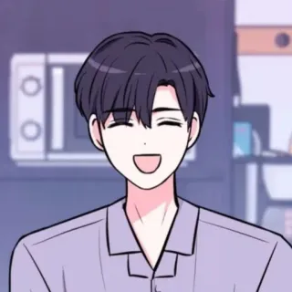 📹 만화, 애니메이션, 미소, 행복, 사람, 남자 telegram sticker