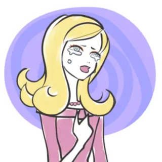 😰 khóc, buồn, tóc vàng, phụ nữ, hoạt hình telegram sticker