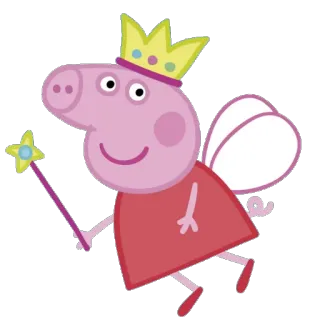 👼 Peppa Pig peppa, świnka, kreskówka, wróżka, korona telegram sticker
