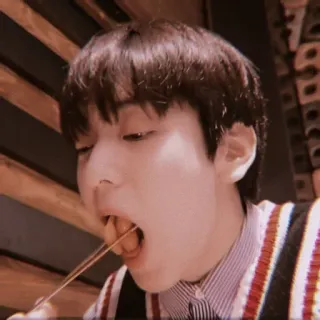 🍥 person, eating, food, asian, portrait telegram sticker