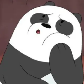 💈 Panda We Bare Bears panda, dessin animé, triste, ours, mignon telegram sticker