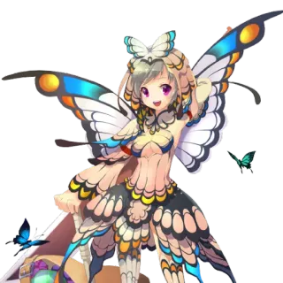 😜 Anime, Fée, Mignon, Papillon, Dessin animé, Fantaisie telegram sticker
