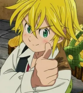 👍 Meliodas The Seven Deadly Sins Anime, Meliodas, Los siete pecados capitales, Pulgar arriba, Personaje telegram sticker