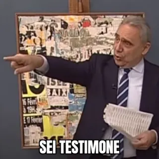 ⚖️ SEI TESTIMONE мужчина, указывает, итальянский, свидетель telegram sticker
