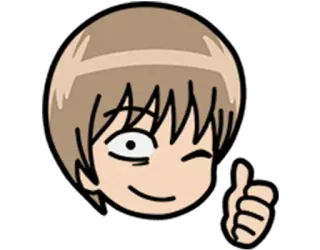 👍 Animé, Pouce levé, Clin d'oeil, Dessin animé, Autocollant, Expression, Positif telegram sticker