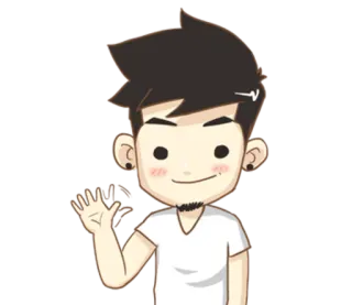 👋 kartun, karakter, melambai, ramah, pria, animasi telegram sticker