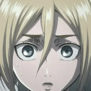 🤫 Krista Lenz Attack on Titan anime, character, portrait, blonde, krista lenz, attack on titan, shocked telegram sticker