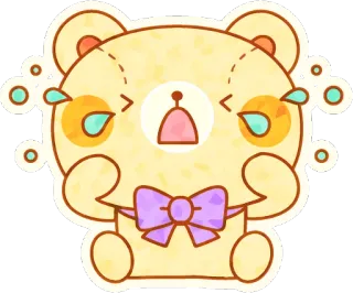 😭 beruang, menangis, sedih, kartun, emosi, imut telegram sticker