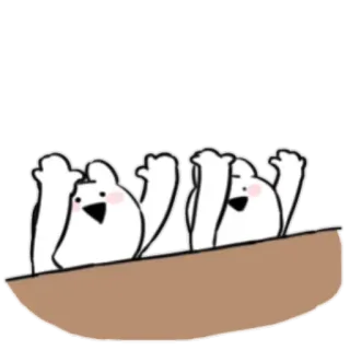 😐 pájaros, barco, dibujos animados, lindo, pegatina telegram sticker