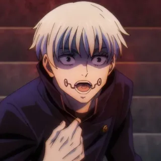 🍲 Toge Inumaki Jujutsu Kaisen Anime, Toge Inumaki, Jujutsu Kaisen, Postać, Manga, Przeklęta mowa, Białe włosy, Fanart telegram sticker