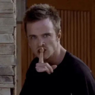 🖤 Jesse Pinkman Breaking Bad jesse, pinkman, breaking bad, silence, finger, quiet telegram sticker