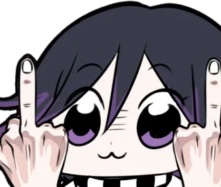 🖕 애니메이션, 가운데 손가락, 불쾌한, 만화, 스티커 telegram sticker