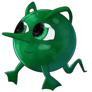 🈯️ green, creature, cartoon, character, fantasy, cute whatsapp sticker