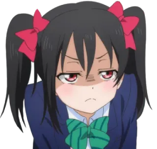 😤 Yazawa Nico Love Live! Anime, Chica, Dibujo animado, Expresión, Ceño fruncido, Love Live!, Yazawa Nico telegram sticker