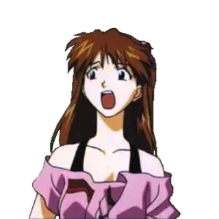 😧 Misato Katsuragi Neon Genesis Evangelion 애니메이션, 미사토, 에반게리온, 여자, 만화 telegram sticker