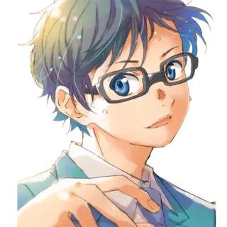 🥰 anime, boy, glasses, character telegram sticker
