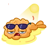 🥵 shrimp, sunglasses, food, cartoon, cool, sticker telegram sticker
