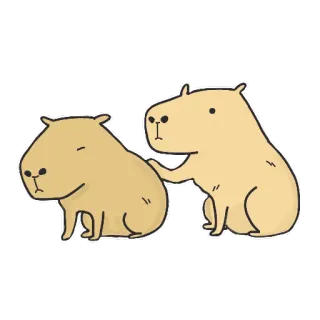 😔 Capivara, Animais, Desenho animado, Massagem telegram sticker