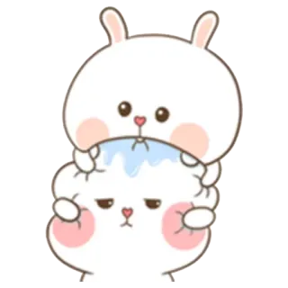 😋 coelho, fofo, animal, adesivo, desenho animado whatsapp sticker
