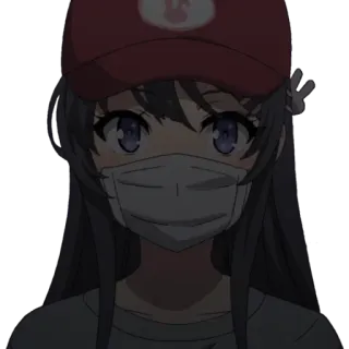 🌚 Anime, Ragazza, Maschera, Personaggio, Cappello telegram sticker