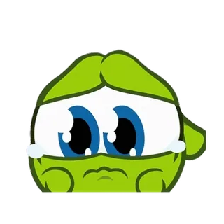 😢 buồn, khóc, hoạt hình, nhãn dán, dễ thương, cảm xúc, xanh lá, nhân vật telegram sticker