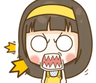 😱 en colère, dessin animé, fille, agacée, émotion, stress telegram sticker