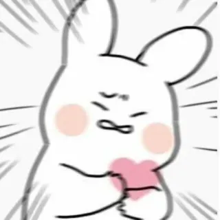💘 кролик, сердце, любовь, милый, мультфильм, стикер whatsapp sticker