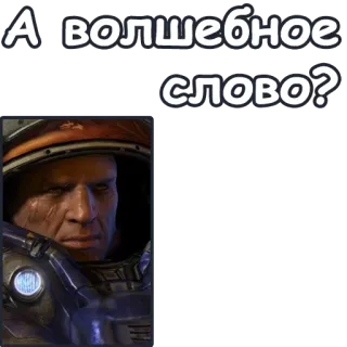 🙃 Jim Raynor StarCraft А волшебное слово? starcraft, ジム・レイナー, 魔法の言葉, ビデオゲーム telegram sticker