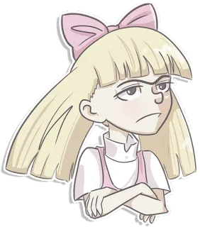 😒 Helga Pataki Hey Arnold! Helga Pataki, Hey Arnold, personaje de dibujos animados, serie animada, pegatina, chica rubia telegram sticker
