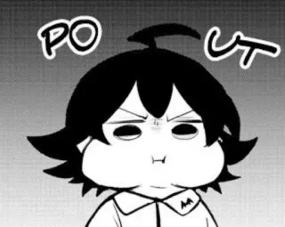 😡 POUT pout, anime, manga, expression, cartoon, cute telegram sticker
