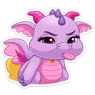🤪 dragão, desenho animado, adesivo, fofo, roxo, fantasia whatsapp sticker