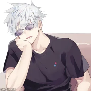 🌐 Satoru Gojo Jujutsu Kaisen Anime, Gojo Satoru, Jujutsu Kaisen, Personnage, Homme, Personnage animé telegram sticker