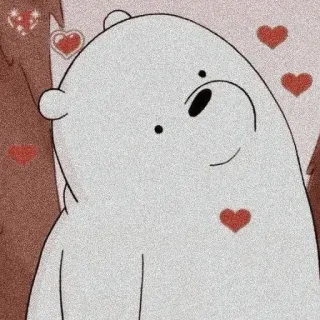 💈 Ice Bear We Bare Bears Ice Bear, ours dessin animé, amour, coeur, mignon, We Bare Bears telegram sticker