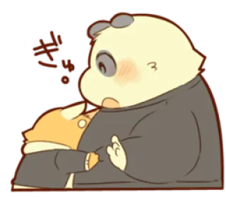 😧 การ์ตูน, น่ารัก, กอด, ตัวละคร, มิตรภาพ telegram sticker