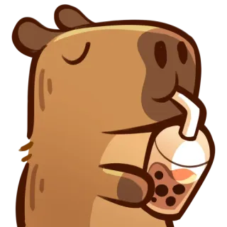 🥃 카피바라, 보바, 버블티, 동물, 귀여운, 음료, 스티커 telegram sticker