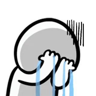 😃 weinen, traurig, tränen, emotion, verärgert, cartoon whatsapp sticker