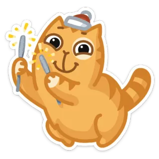 🎅 kucing, kembang api, perayaan, imut, liburan telegram sticker
