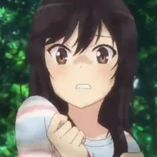 🌈 Anime, Mädchen, Cartoon, Porträt, Charakter, besorgt whatsapp sticker