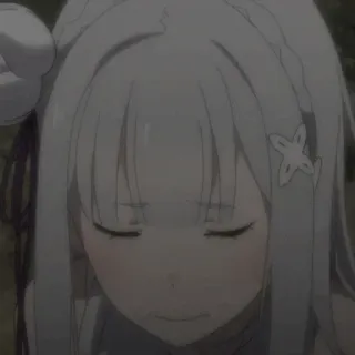 🤍 Emilia Re:Zero anime, emilia, rezero, triste telegram sticker