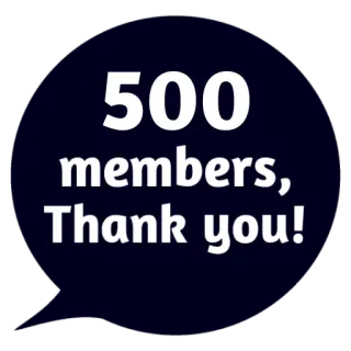 ❤ 500 members, Thank you! mitglieder, danke, community, feier whatsapp sticker