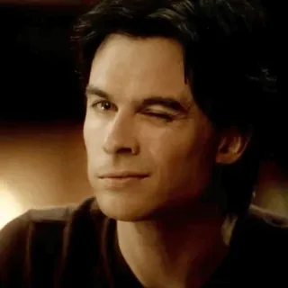 😉 Damon Salvatore The Vampire Diaries Вампир, Подмигивание, Йен Сомерхолдер, Сериал, Сверхъестественное, Фэнтези telegram sticker