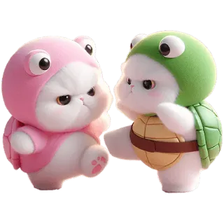 😤 chat, tortue, animal, costume, mignon, kawaii whatsapp sticker